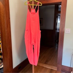Free People Neon Pink Jumpsuit